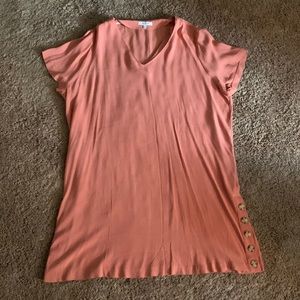 Madewell 2X dress coral/salmon color with buttons on the side